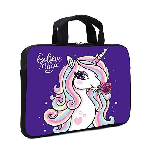 Laptop Sleeve Case 11.6" 12.1 Inch Neoprene Laptop Sleeve/Notebook Computer Pocket Case/Chromebook Case/Tablet Briefcase Carrying Bag Compatible For Men, Women ,boys, girls (cute unicorn)