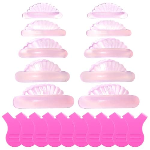 Sibba Eyelash Lifting Shields 15Pcs Korean Lash Lift Pads Reusable 5 Sizes SelfAdhesive Lash Perm Rods Shell Professional Lift Tools for Eyelash Perming Curling