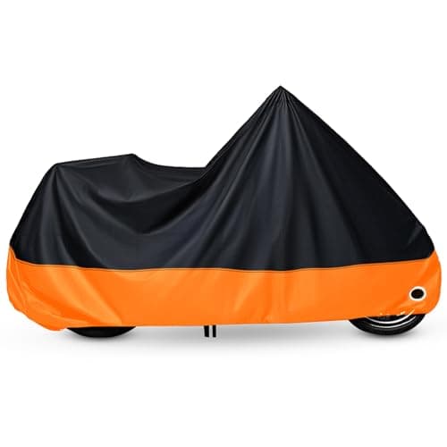 XYZCTEM Motorcycle Cover Waterproof Outdoors All Weather Protection Vehicle Accessories Sunproof Windproof Dustproof Fit for Honda Kawasaki Harley Davidson Yamaha 86 Inch Motorcycle Accessories