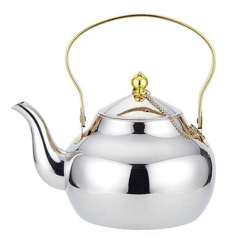 SANQIAHOME 13 Quart Stainless Steel Teapot With InfuserTea Kettle For Stove Top Minimalist Style