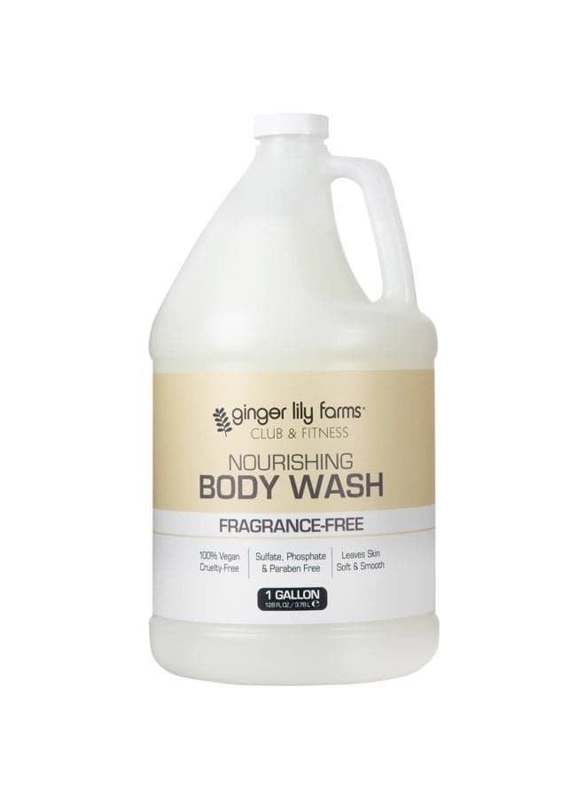 Club & Fitness Nourishing Body Wash, 100% Vegan & Cruelty-Free, Bath & Shower Gel for Men and Women, Fragrance Free, 1 Gallon (128 fl. oz.) Refill