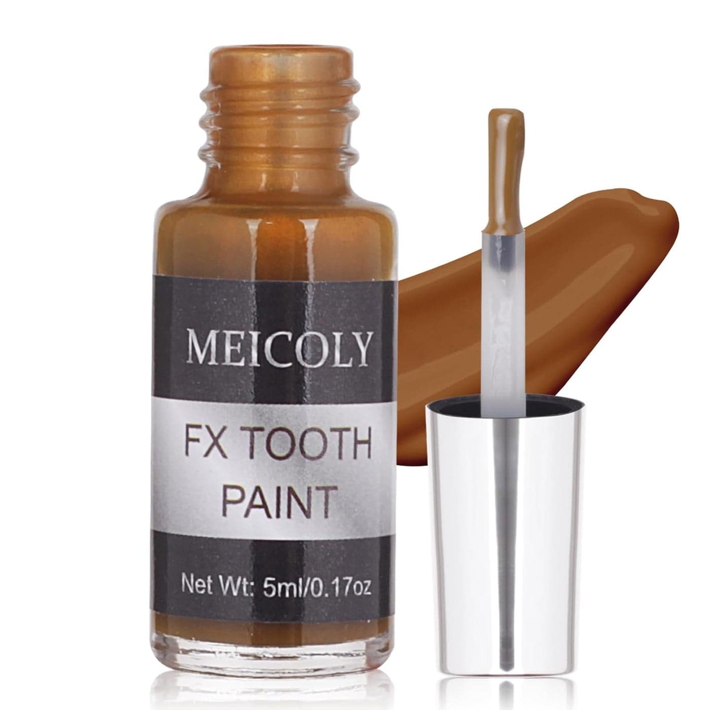 MEICOLY Nicotine Tooth Paint,Rotten Decayed Cruddy Missing Teeth Makeup,Professional Cosplay Teeth,Temporary Teeth Paint for Halloween SFX Special Effects Makeup,Dry Fast,Safe for Mouth,Long Lasting
