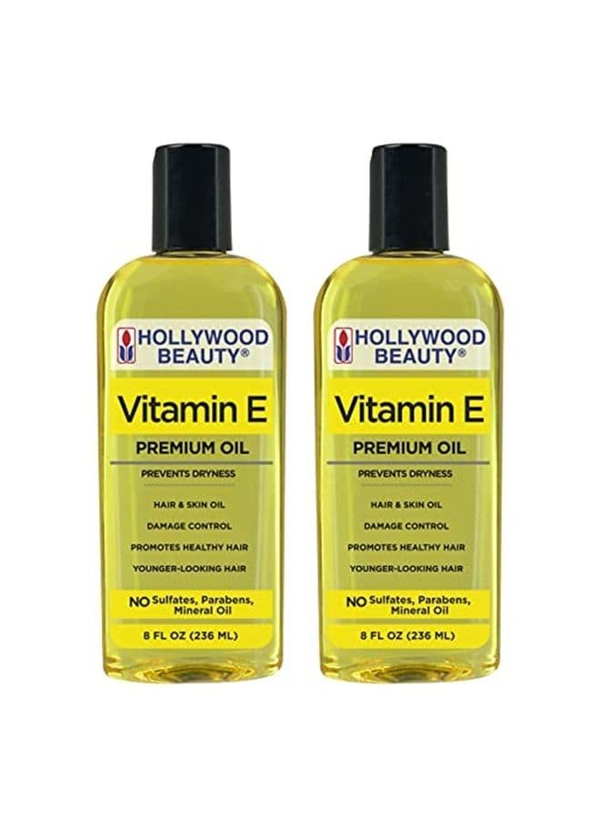 Vitamin E Oil - Prevent Dryness, Rejuvenate Hair, Skin & Scalp - 8 oz. (Pack of 2)