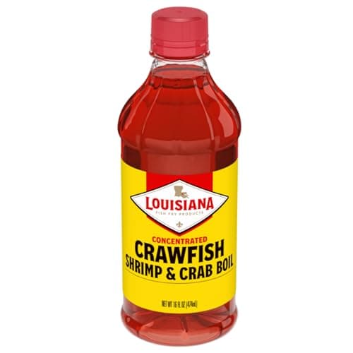 Louisiana Fish Fry Products Crawfish Shrimp Crab Concentrated Liquid Boil Seasoning Spicy Delicious Seafood Complete Seasoning Low Salt Cajun Seasoning 16 oz Pack of 1 Bottle