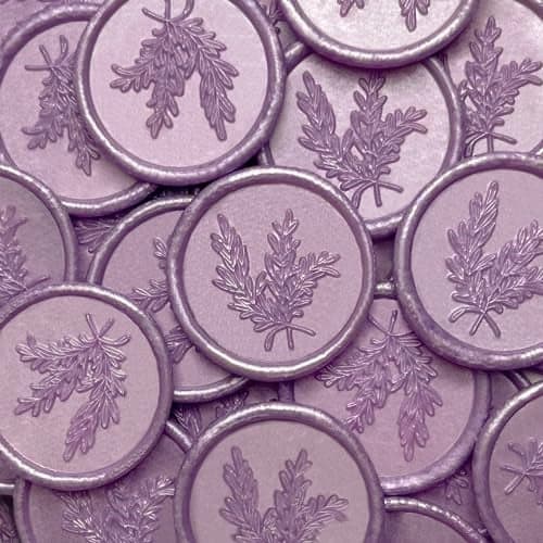 25Pcs Wax Seal Stickers Handmade Envelope Seals Self Adhesive Wax Stickers for Wedding Party Invitations Envelope Gift Wrap ChristmasRosemary Style Lilac Purple