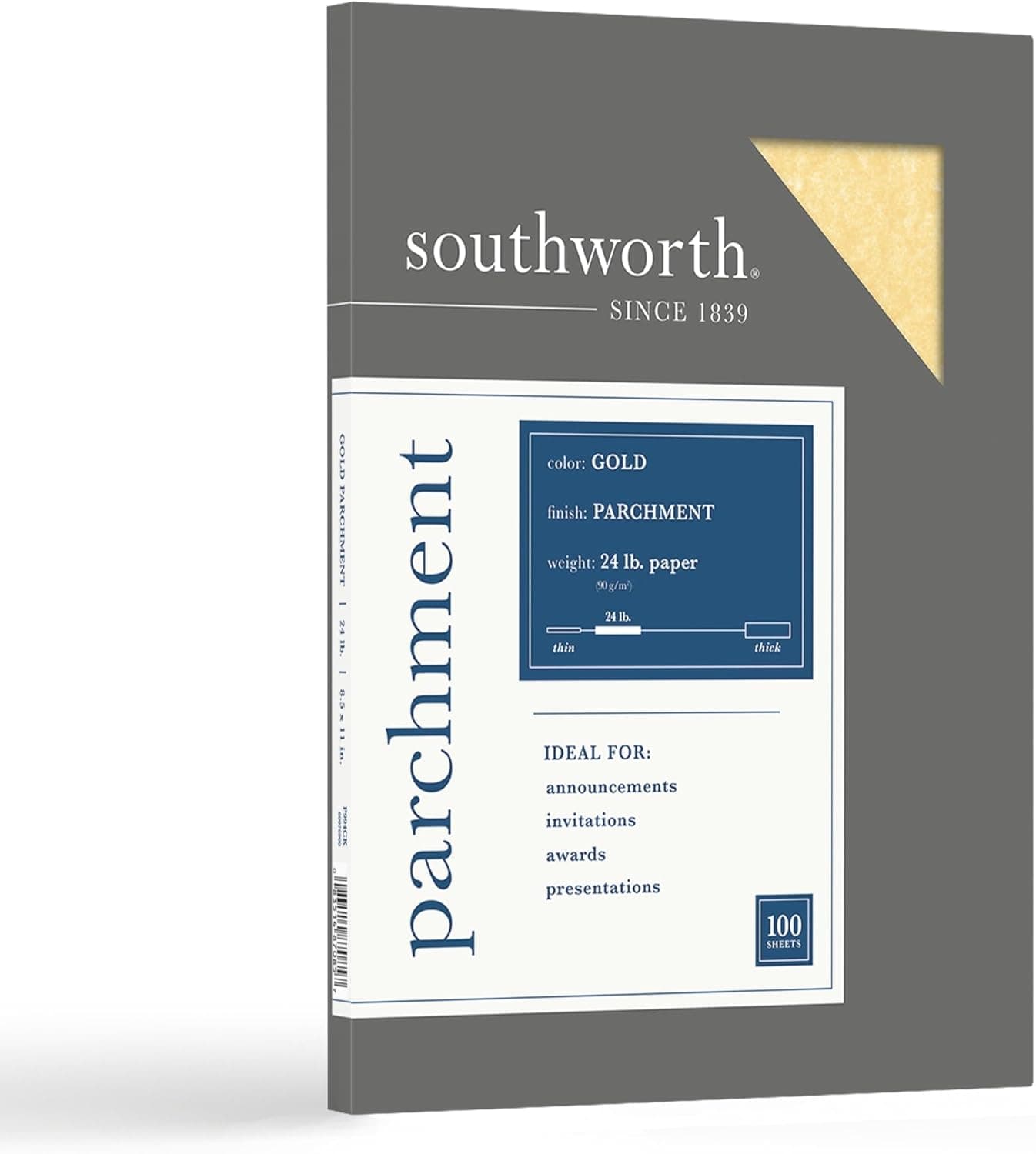 Southworth Parchment Specialty Paper 8 12 x 11 24 Lb Gold Pack Of 100
