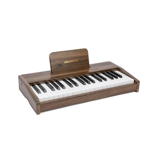 JALOKEE Kids Piano Keyboard Digital Piano for Kids Music Educational Instrument Toy Wood Toy for 3 Girls and Boys Walnut 37 Keys