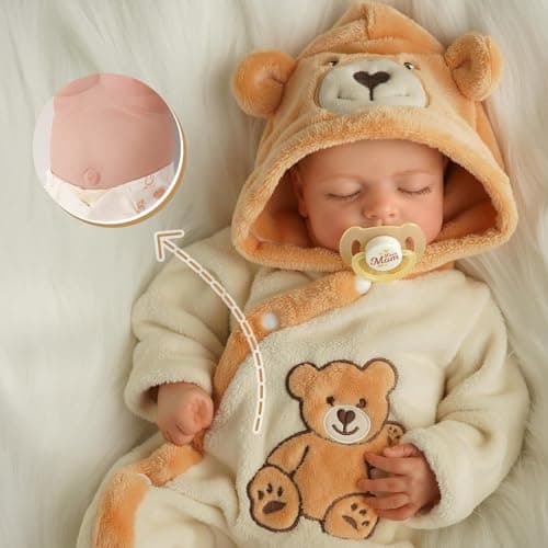 BABESIDE Reborn Baby Dolls 20 Inches Soft Vinyl Body Sleeping Realistic Baby Doll Boy Lifelike Newborn Real Life Baby Doll with Toy Accessories Gift for Kids Age 3