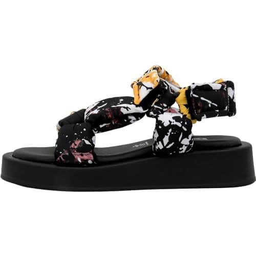 DOGO Platform Sandals Women - Vegan and Handmade Summer Sandals for Women, Colors of Chaos Desing, Size 5