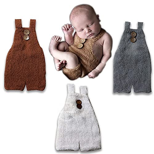 BabyMoon Mohair Romper Born Baby Photography Photoshoot Props Costumes Brown
