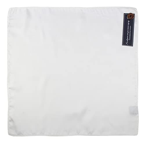 Peluche Solid Sapphire White Pocket Square