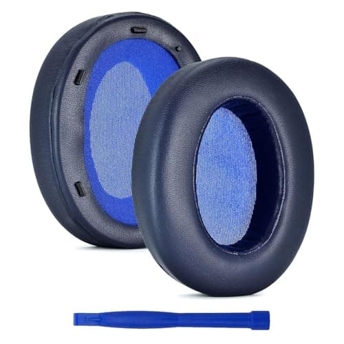 Street27® Earpads Cushion Compatible with Sony WH-XB910 XB910N Wireless Headphones, Ear Pads with Soft Protein Leather High-Density Noise Cancelling Memory Foam Replacement Earmuffs (Blue)