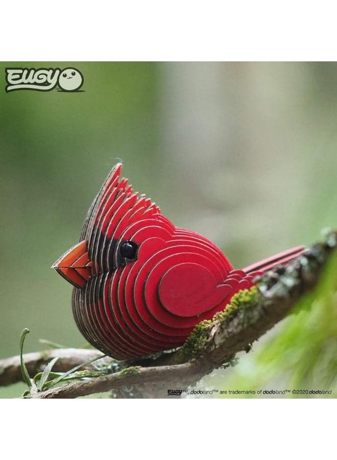Eugy Cardinal 3D Puzzle, 27 Piece Eco-Friendly Educational Toy Puzzles for Boys, Girls & Kids Ages 6+