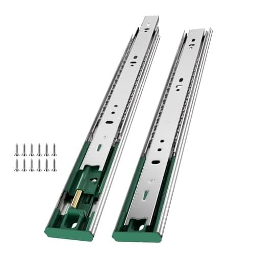 Ubisin 20 Inch Soft Close Drawer Slides Full Extension Ball Bearing Dresser Cabinet Rails 1 Pair Side Mount Heavy Duty Tool Box Trash Can Kitchen Drawer Glides 100LB Capacity