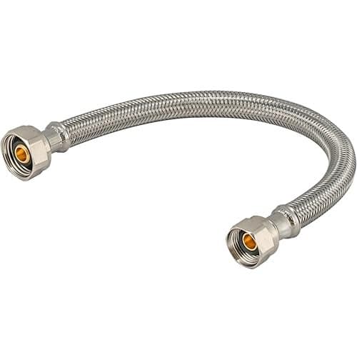Eastman 30 Inch Steel-Flex Braided Faucet Connector, 1/2 Inch FIP x 1/2 Inch Compression, Stainless Steel Faucet Supply Line, 48051