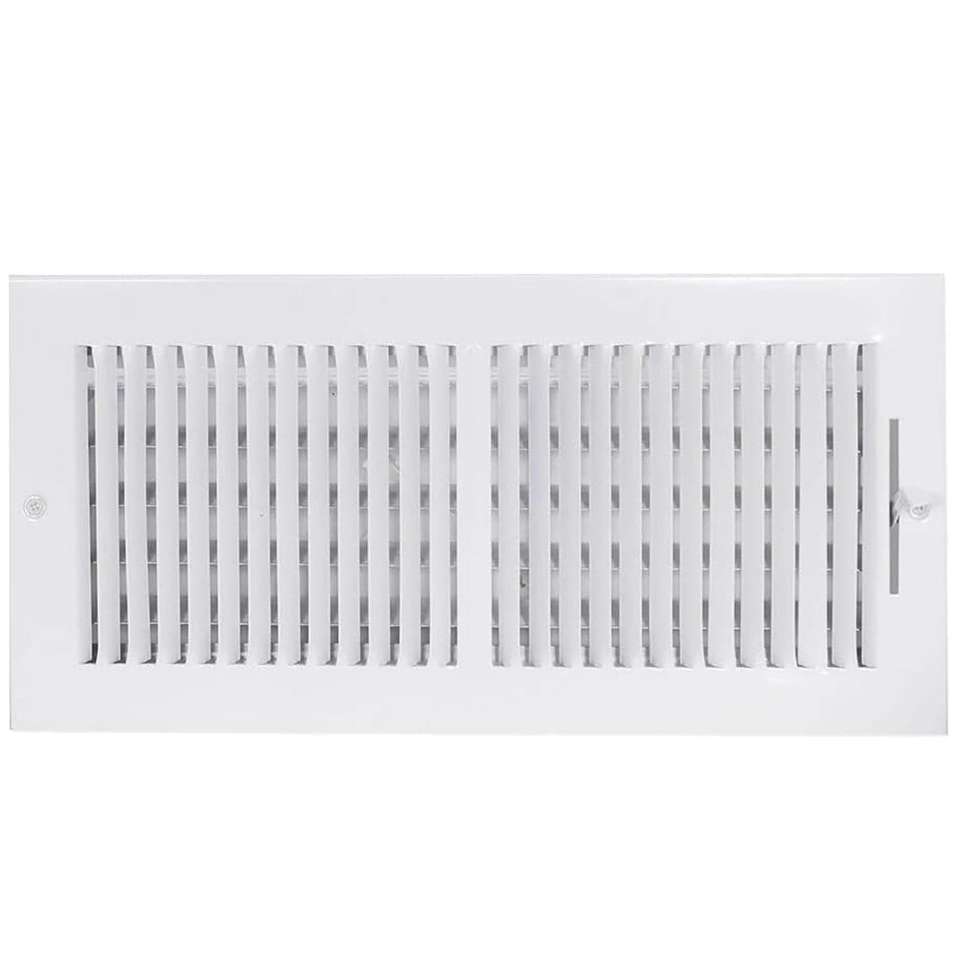 EZFLO 14 x 6 Inch Duct Opening Air Vent Cover for Wall or Ceiling TwoWay Ventilation Register Solid Steel HVAC Register Cover White 61613