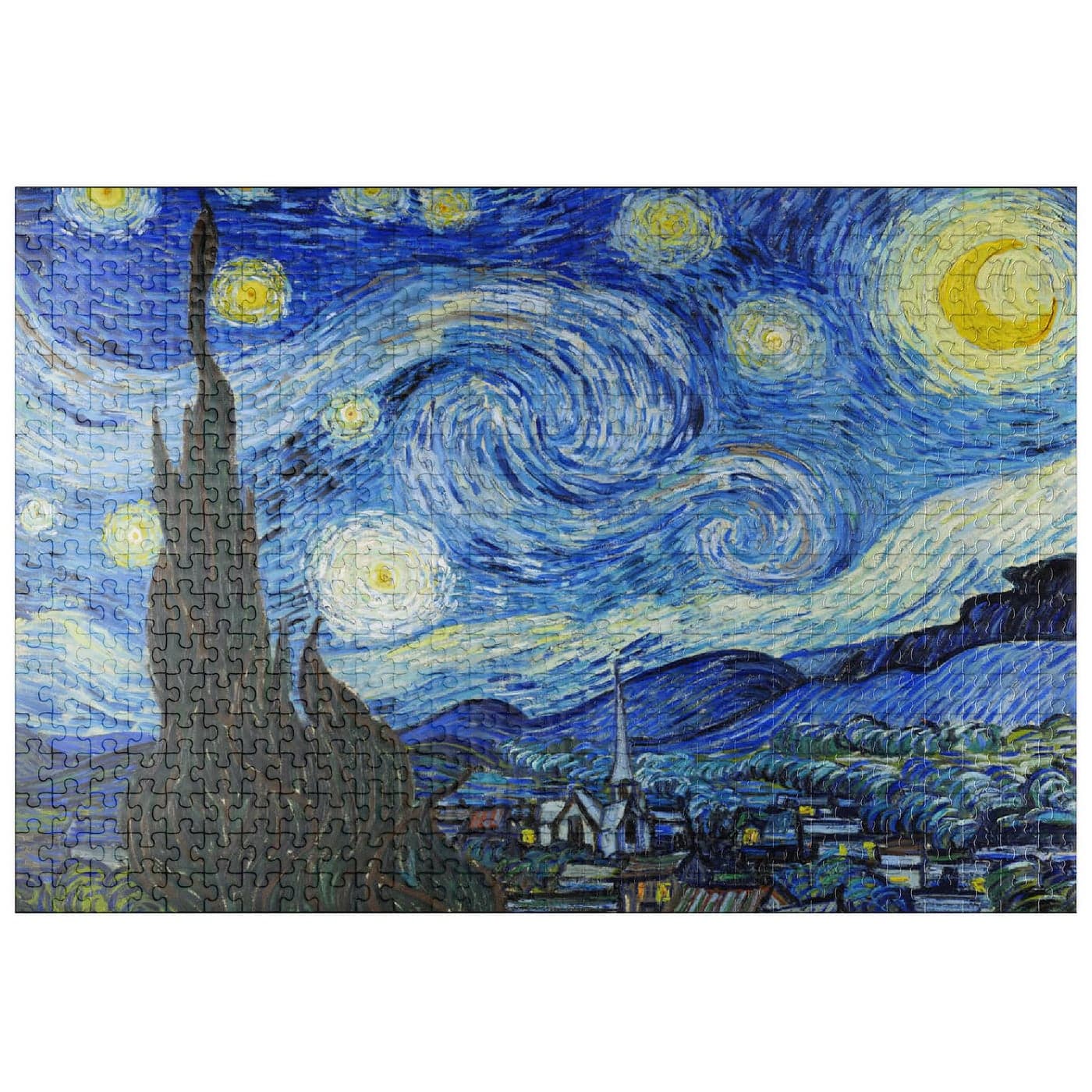 MyPuzzle The Starry Night 1889 by Vincent Van Gogh - Premium 500 Piece Jigsaw Puzzle for Adults