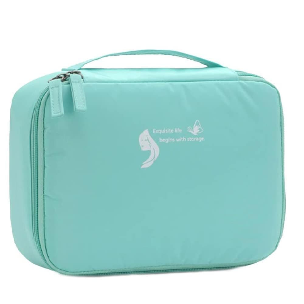 Keetly Cosmetic Organizer Bag with Pouch Makeup Pouch for Home and Travel Makeup Organiser for Brushes Toiletries Cosmetics for Women Mint Green