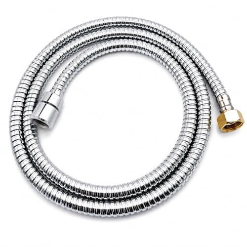 Socila Stainless Steel Shampoo Bowl Hose12 Thread Water Pipe to 12 Thread Sprayer Head for Barber Shop Salon Sink Replacement Part for Shampoo Bowl Faucet and Sprayer 48 Long 12 Nut