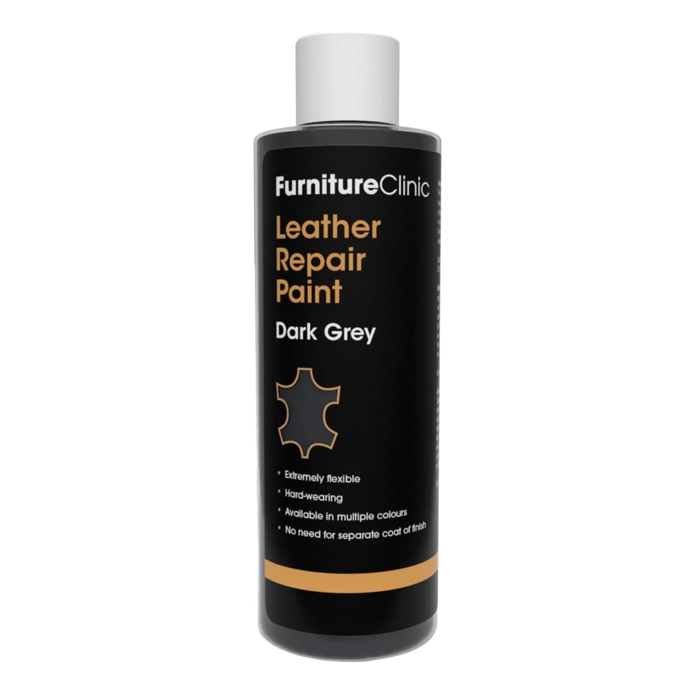 Furniture Clinic Leather Repair Paint 2in1 Seal and Color Use on Scratches Tears and Holes in Car Seats Furniture Quick and Easy Leather Repair Kit for Furniture Dark Grey 250ml 85oz
