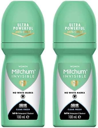 Mitchum Invisible Women 48HR Protection Roll On Deodorant AntiPerspirant No White Marks Alcohol Free Clear Fresh