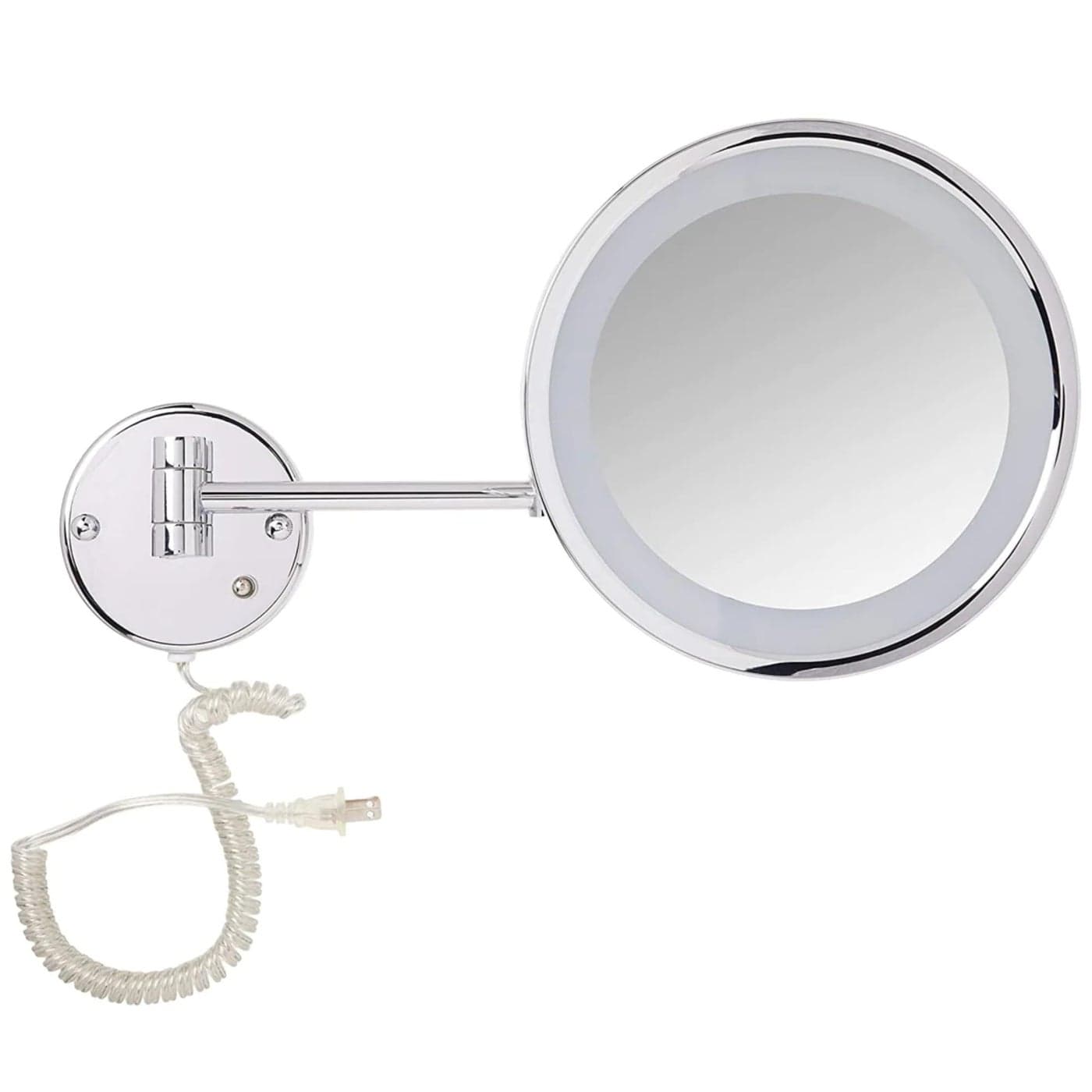 JERDON Lighted WallMounted Makeup Mirror Magnifying Mirror with LED Lights 5X Chrome Finish Model HL1016CL