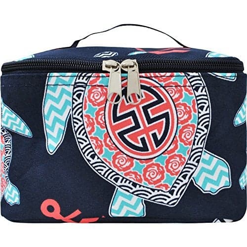 NGIL Travel Cosmetic Bag Makeup Bag Organizer for Women and Girls (Turtle-Navy)