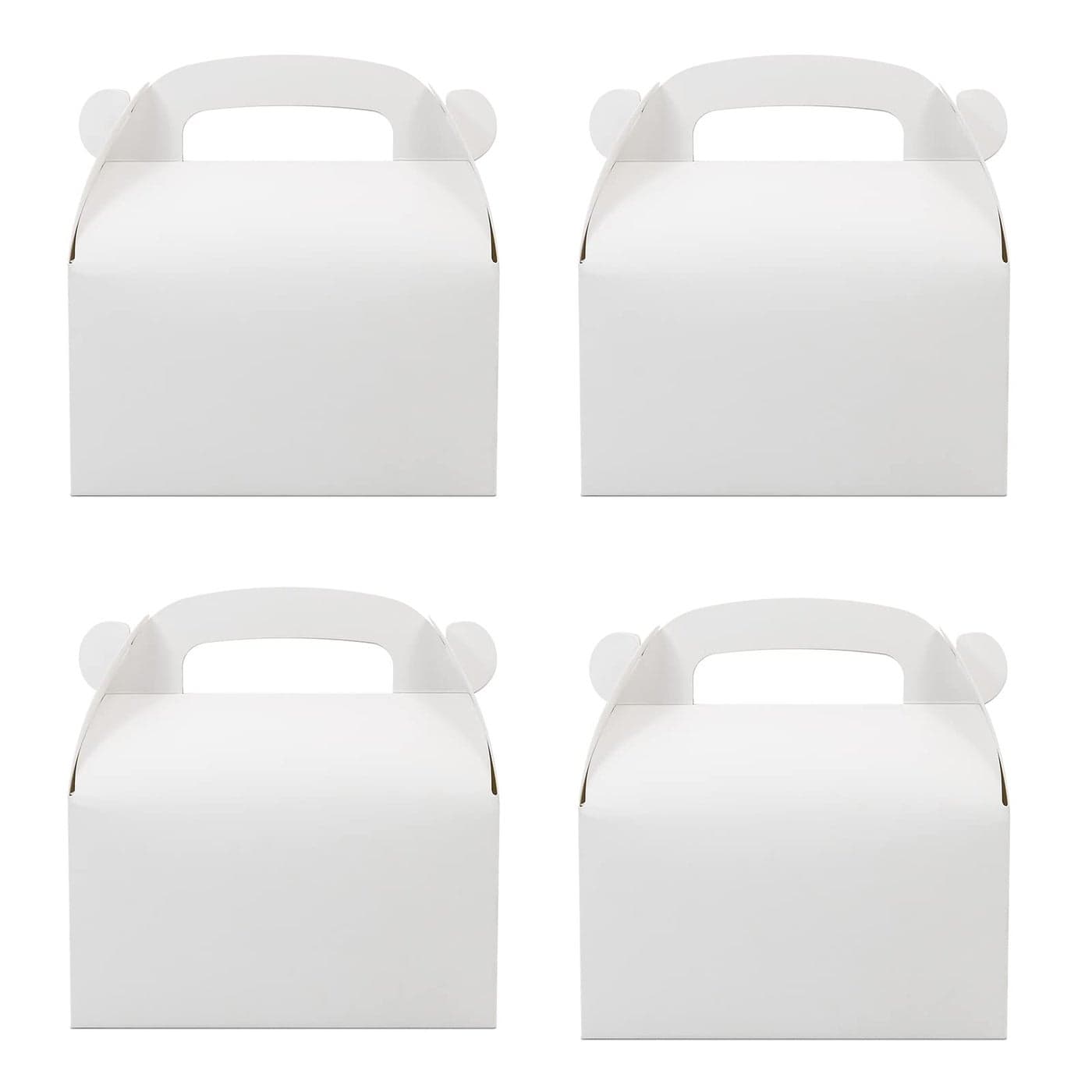 Oletx 30Pack White Party Favor Treat Boxes Goodie Gable Paper Gift Boxes with Handles Perfect for Wedding Birthday Graduation Babyshower