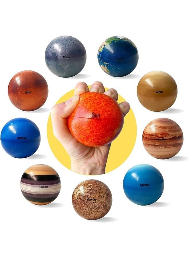 10 Pack Planets Balls Solar System Stress Balls for Kids Education Birthday Party Favors - Space Model Toys - Science Gifts - Educational Planet Balls with Long Tail s: DIY Solar S