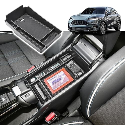 RUNROAD Center Console Organizer Tray Compatible with Honda HRV 2023 2024 2025 2026 HRV Accessories ABS Console Organizer Armrest Storage Box Coin Holder Black