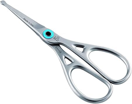 REMOS Nose Hair Scissors with Ball Point Serrated Edge in Stainless Steel 11 cm