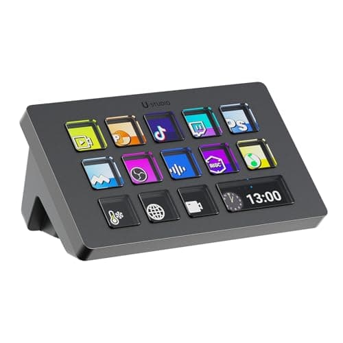 ULANZI D200 U-Studio Macro Keyboard Stream Controller, 14 LCD Keys, 13 Customizable Macro Keys Deck to Control Apps and Software, Trigger Actions in OBS, Twitch, YouTube and more, for Mac/PC