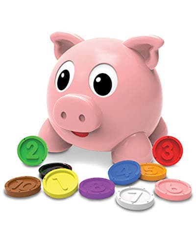 The Learning Journey Learn with Me Numbers Colors Pig E Bank Color and Number STEM Teaching Toddler Toys Gifts for Boys Girls Ages 2 Years and Up Model Number 208441 10 color coins