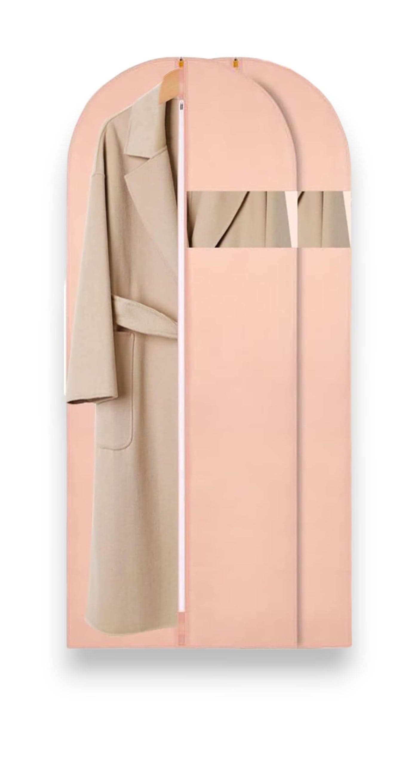 RAAHII Long Sherwani Lehenga Dress gown packing cover for storing heavy large long coat garment bag clothes for wedding, travel and wardrobe storage (Pack of 2, Pink), 100% Virgin Non-Woven Fabric