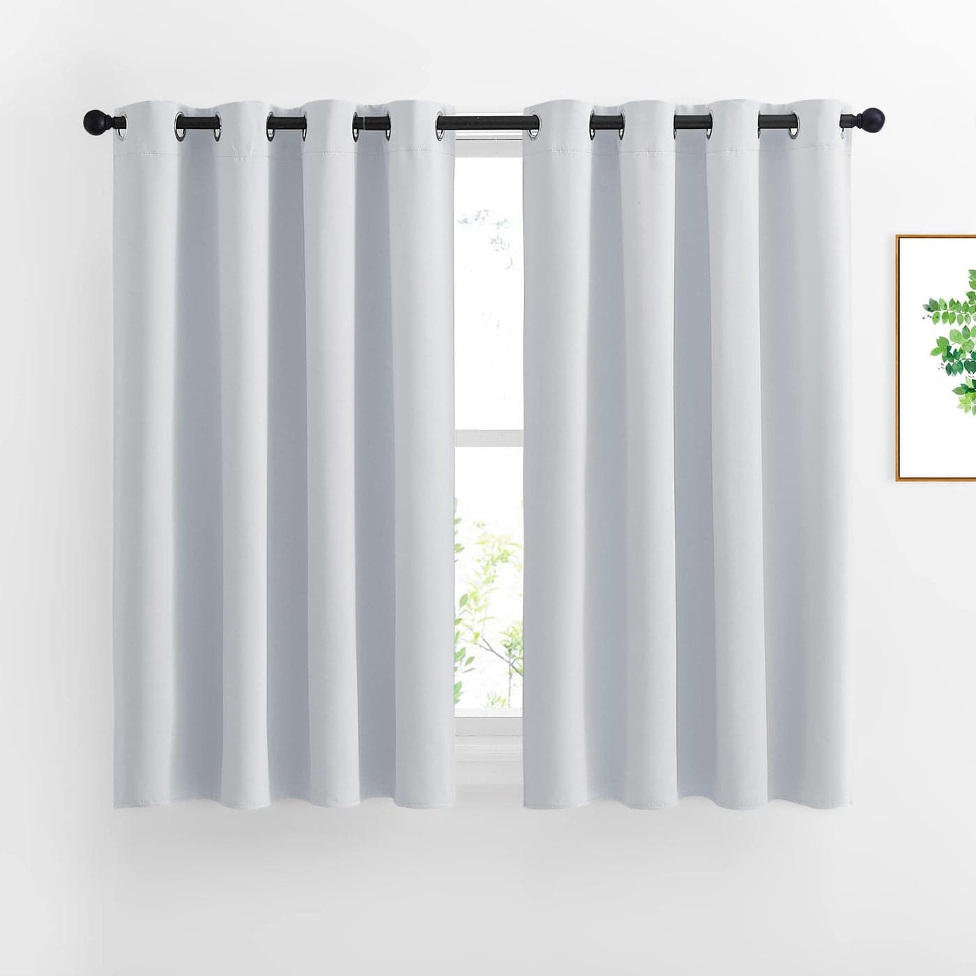NICETOWN Room Darkening Curtains for Living Room Window Treatment Thermal Insulated Grommet Darkening PanelsDrapes for Bedroom Light GreyGreyish White 2 Panels 52 by 45