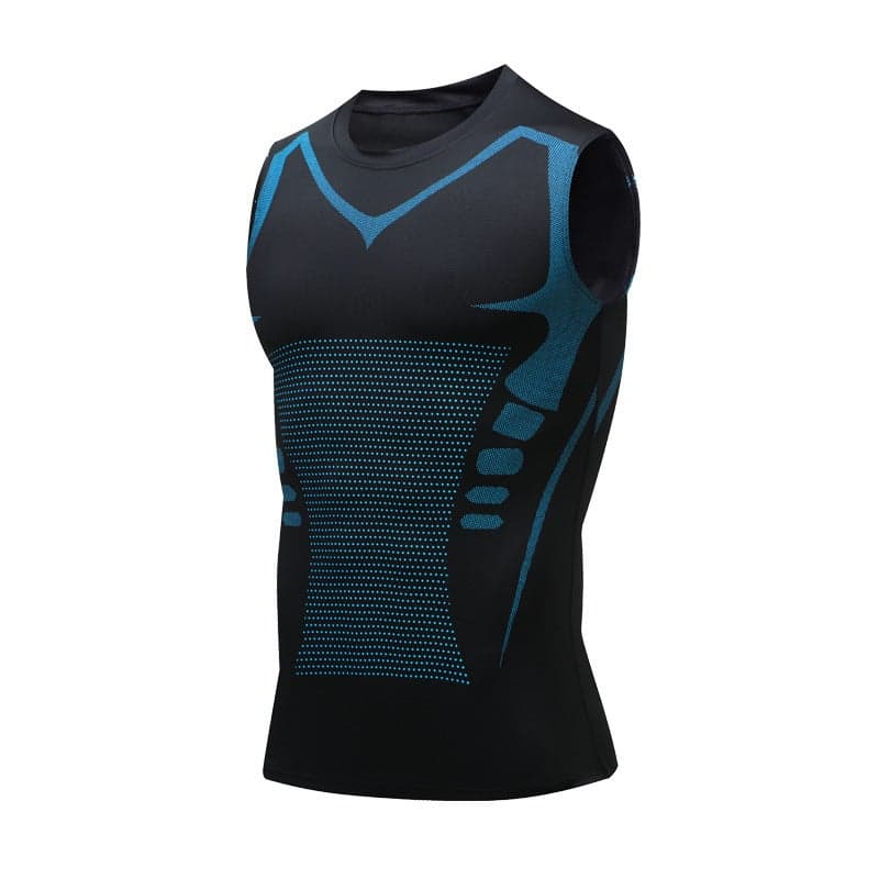 Men'S Sports Vest Men'S Fitness Quick-Drying Breathable Hurdle Slim Fit Sleeveless Tight Training Elastic Vest Summer