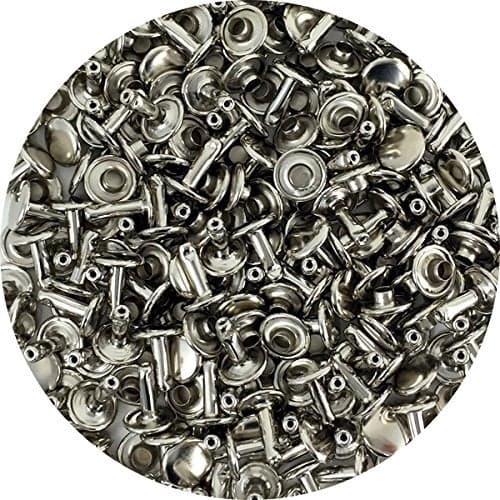 SLC Nickel Plated Double Capped Rivets Medium 100 Pack