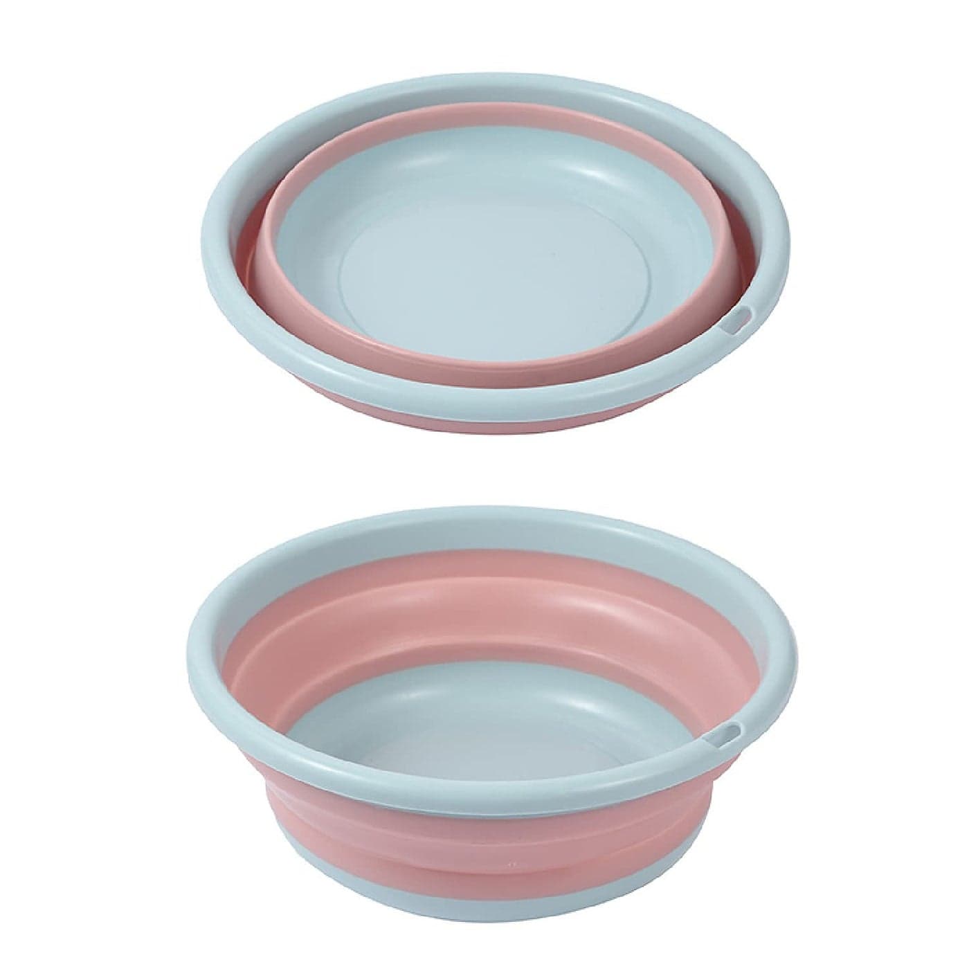 LUCCI Collapsible Wash Basin Foldable Laundry Tub Household Round Washbasin Camping Basin Space Save Washtub Dish Washing Tub Portable Travel Basin Kitchen Sink Cat Dog Hanging Bathtub Color Random
