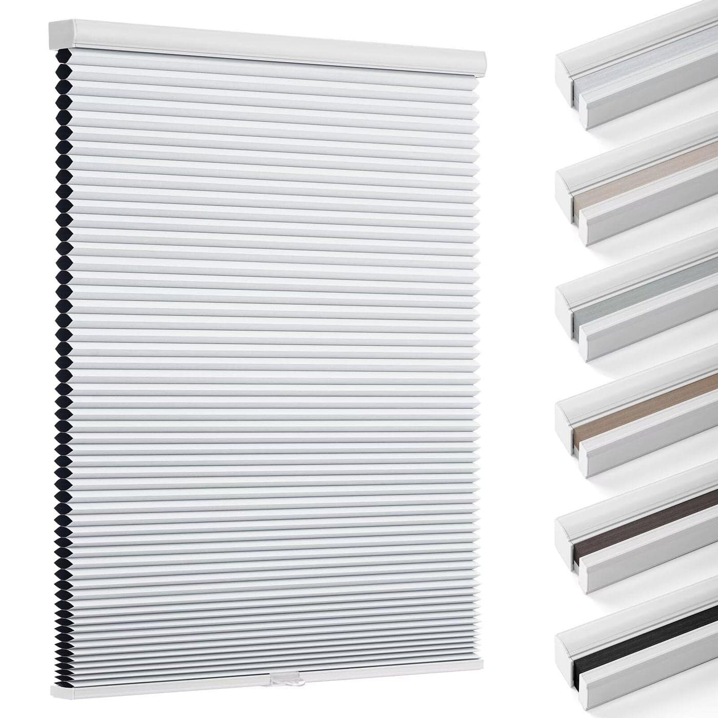 Changshade Blackout Blinds Cordless Cellular Shades Honeycomb Blackout Shades Room Darkening Blinds Pull Down Window Shades Easy to Install Honeycomb Window Blinds 48 W x 72 H White