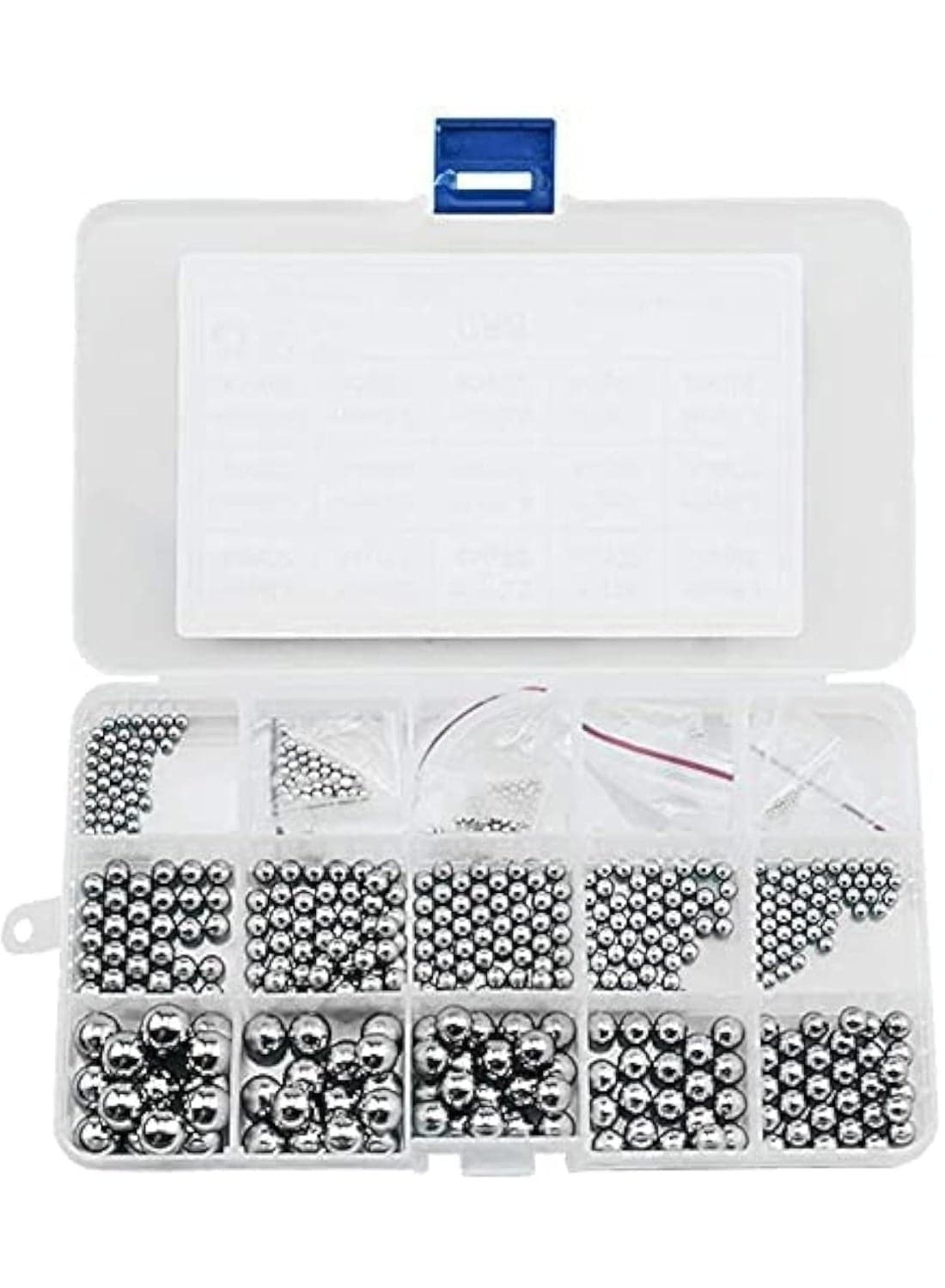 Hardware Tool Bearing Balls Set, 580 Pcs 1-10mm Metric Stainless Steel Precision Ball Assortment Kit, Metal Balls Mini Ball Bearing Assortment Kit, for Paint Mixer Agitator Skateboard Bearings