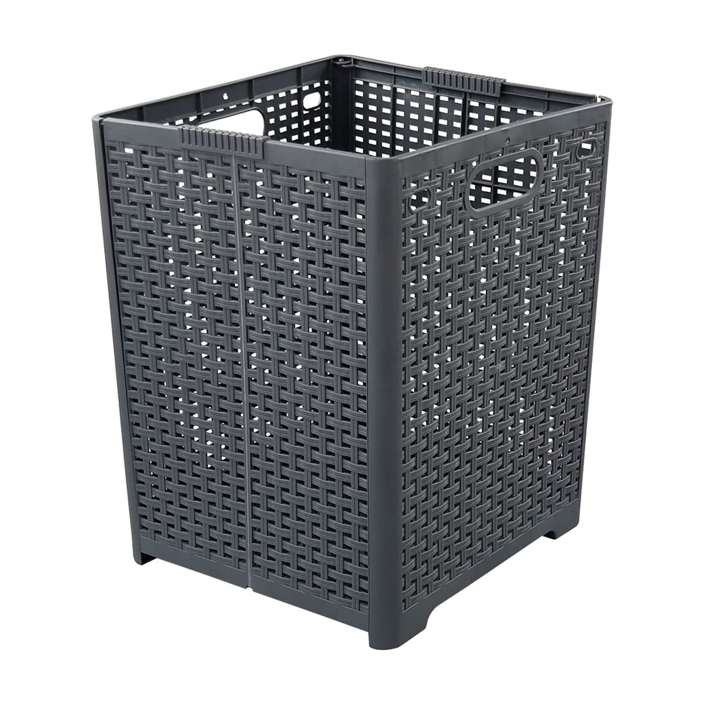 Nicesh 1Pack Plastic Collapsible Laundry Hamper Foldable Laundry Storage Baskets Gray