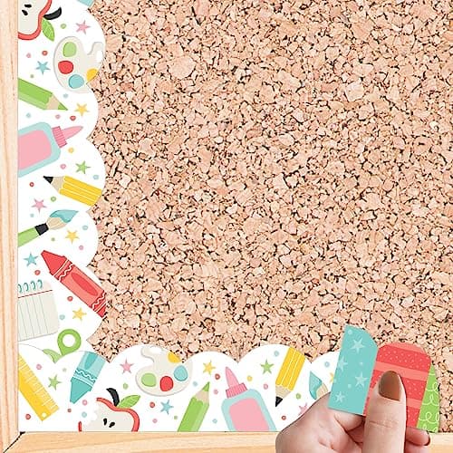 Big Dot of Happiness Cute and Colorful School Scalloped Classroom Decor Bulletin Board Borders 51 Feet