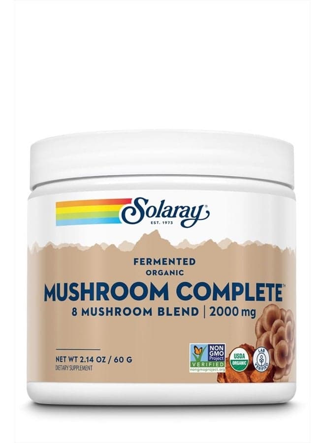 Fermented Organic Mushroom Complete, Powder | Healthy Immune Function Support | 2,000 mg per serv. | 60g, 30 Serv