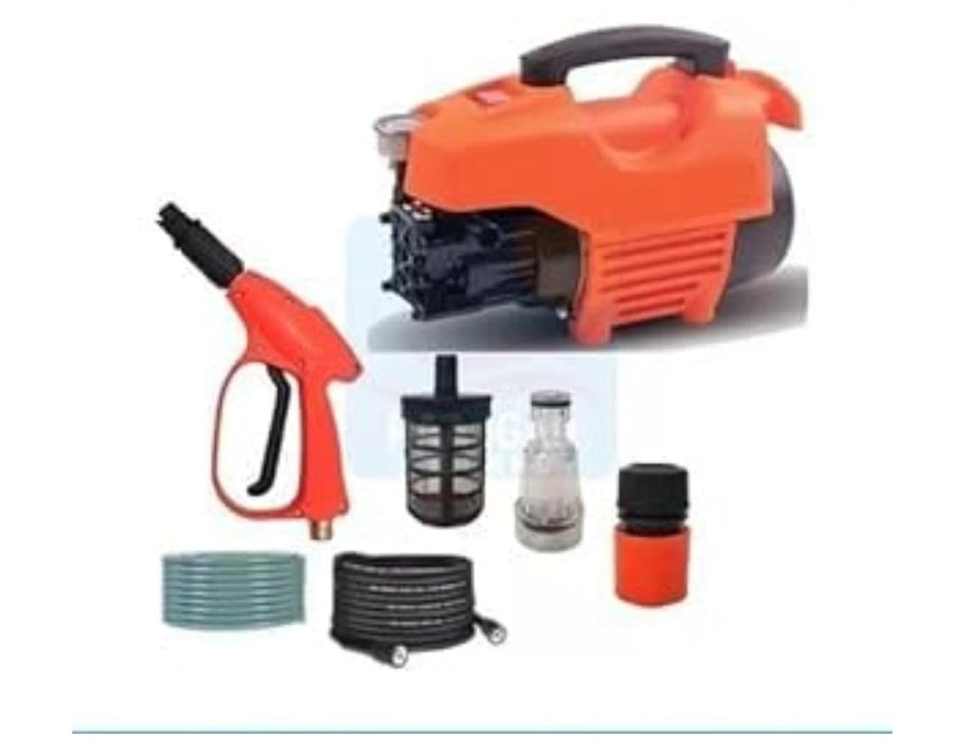 JES High Pressure Washer 1800 Watts 120 Bars 65LMin Flow Rate 8 Meters Outlet Hose Portable for Car Bike and Home Cleaning Purpose Color Black Orange