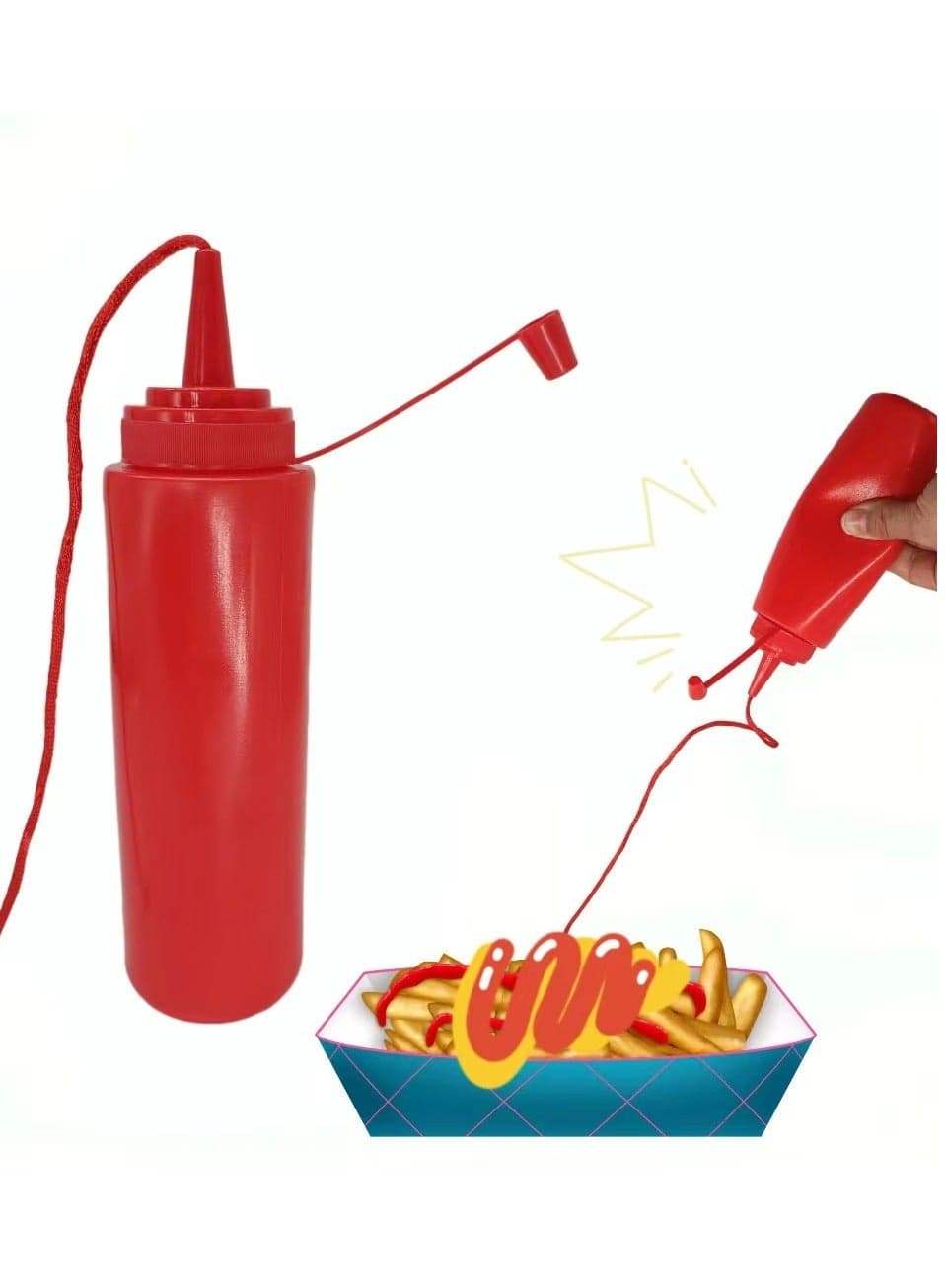 Prank Fake Ketchup Squeeze Bottle - Practical Joke Toy for Friends Family (Realistic Look!)