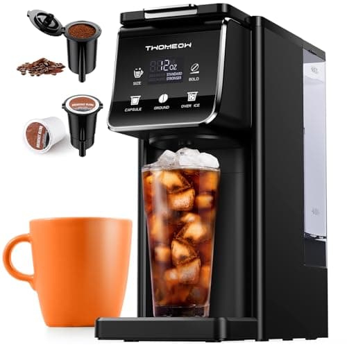 K Cup Coffee Maker With Bold Setting Single Serve Hot Iced Coffee Maker for KCup and Grounds 52 Oz Removable Water Tank 6 to 14oz Brew Size Pod Coffee Machine With Reusable FilterBlack