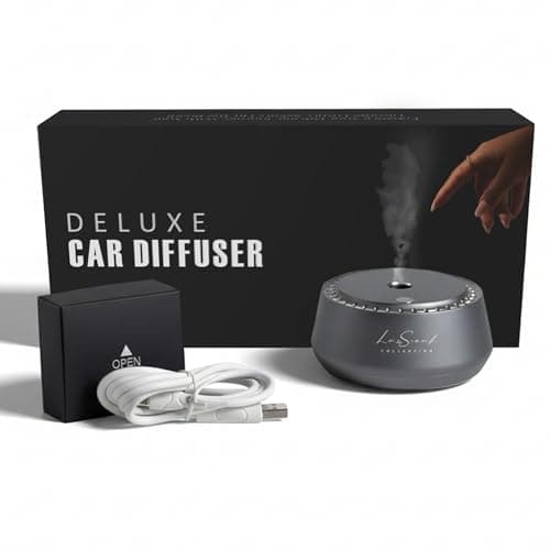 Smart Car Diffuser with 20ML Scent Oil Included - Car Air Freshener - Aromatherapy Diffuser - Portable, Compact, Cordless and Quiet Device - Deluxe Car Diffuser Luxscent Collection