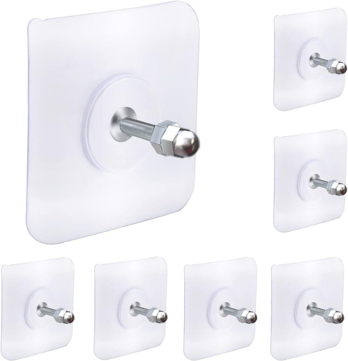 Bonsenkitchen Adhesive Heavy Duty Wall Hooks,No Drill Sticker Hooks for Hanging,No Trace Heavy Duty Adhesive Hook for Hanging Pictures Frame,Waterproof Sticker Hook for Kitchen Bathroom(Nail Hook,5)