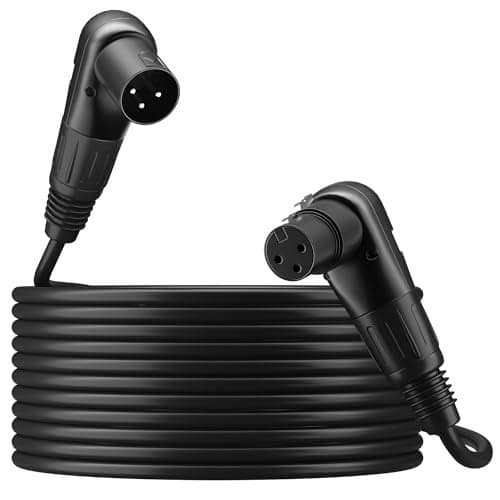 Adoreen RightAngle XLR Male to RightAngle XLR Female Microphone Cable 15 Ft Adjustable 90 Degree Pro Balanced Shielded 3 Pin DMX Patch Cord for Studio AudioDJ Stage Live RecordingSpeaker System