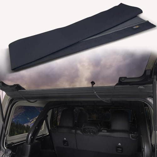 AZUTO Rear Window Trench Hood for Jeep Wrangler JL 2018-2026, JK 2011 After Model - 4xe 2021, Rain Water Deflector for Rear Window, Directs Water Left Right, Cordura Fabric Durable UV Resistant